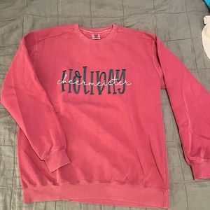 Comfort Color Embroidered Christmas Crewneck - Holiday Cheermeister (Grinch)